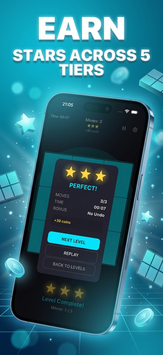 Gridzle reward and stars screen