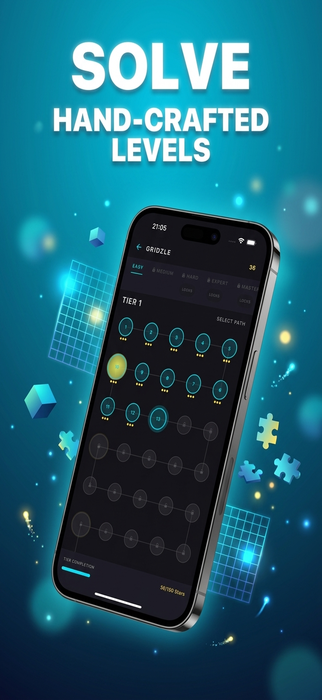 Gridzle solved puzzle screen